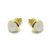 Pendientes plata dorada piedra luna