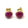 Pendientes plata dorada rubi