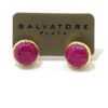 Pendientes plata dorada rubi