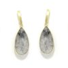 Pendientes plata dorada lagrima rutilado