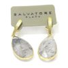 Pendientes plata dorada lagrima rutilado