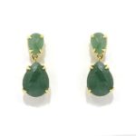 Pendientes plata dorada lagrimas aventurina