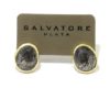 Pendientes plata dorada ovalo satinado