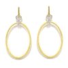 Pendientes plata dorada ovalo satinado