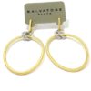 Pendientes plata dorada ovalo satinado