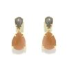 Pendientes plata dorada piedra luna melocoton
