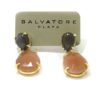Pendientes plata dorada piedra luna melocoton