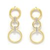 Pendientes plata dorada tres aros