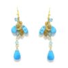 Pendientes plata dorada turquesas citrino