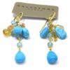 Pendientes plata dorada turquesas citrino