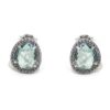 Pendientes plata ovalo cristal azul circonitas