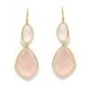Pendientes plata rosa cuarzo rosa pera