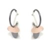 Pendientes plata rutenio ovalos satinados