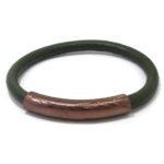 Pulsera caballero acero marron piel