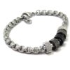 Pulsera caballero acero cilindros grises