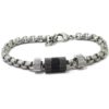 Pulsera caballero acero cilindros grises