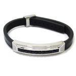 Pulsera caballero acero piedras piel