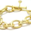 Pulsera plata dorada satinada circonitas