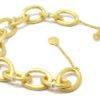 Pulsera plata dorada satinada circonitas