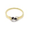 Anillo fino con motivo aspa en blanco oro amarillo