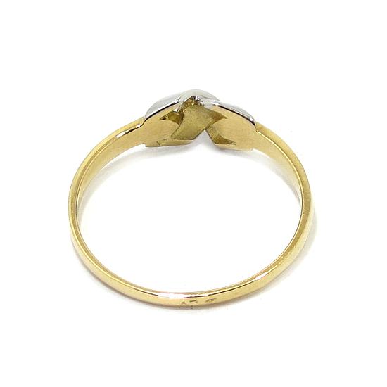 Anillo fino con motivo aspa en blanco oro amarillo