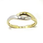 Anillo sencillo oro amarillo con blanco