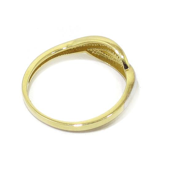 Anillo sencillo oro amarillo con blanco
