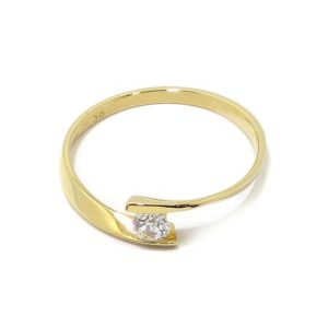 Anillo solitario circonita oro amarillo