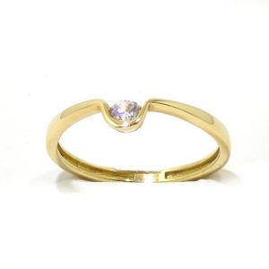 Anillo solitario circonita oro amarillo