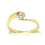 Anillo solitario circonita oro amarillo