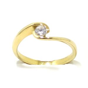 Anillo solitario circonita oro amarillo