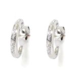 Pendientes criollas oro blanco diamantes