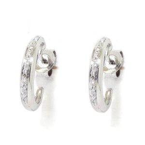 Pendientes criollas oro blanco diamantes