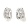 Pendientes criollas triple oro blanco diamantes