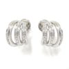 Pendientes criollas triple oro blanco diamantes