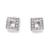 Pendientes oro blanco cuadros circonitas