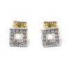 Pendientes oro blanco cuadros circonitas