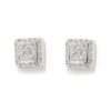 Pendientes oro blanco cuadrados diamantes