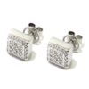 Pendientes oro blanco cuadrados diamantes