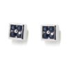 Pendientes oro blanco cuadrados zafiros