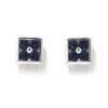 Pendientes oro blanco cuadrados zafiros