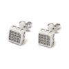 Pendientes oro blanco cuadrados circonitas