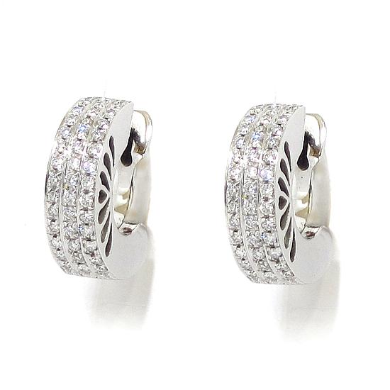 Pendientes criollas calados oro blanco diamantes