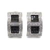 Pendientes oro blanco pavés diamantes negros