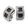 Pendientes oro blanco pavés diamantes negros