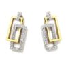 Pendientes oro blanco/rosa rectangulos diamantes