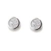 Pendientes oro blanco redondos circonitas
