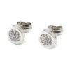 Pendientes oro blanco redondos circonitas
