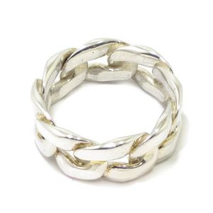 Anillo hombre eslabones barbados plata 925