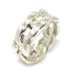 Anillo hombre eslabones barbados plata 925